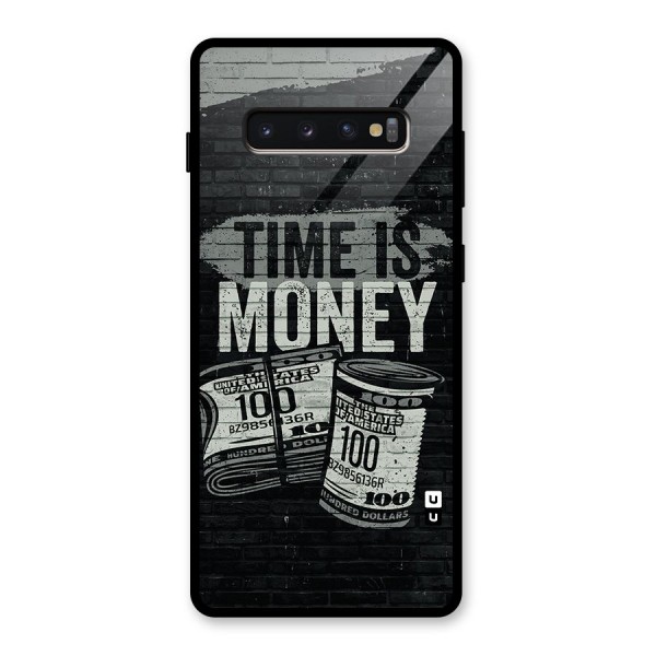 Time Is Money Glass Back Case for Galaxy S10 Plus