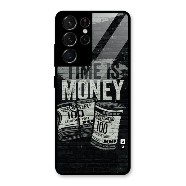 Time Is Money Glass Back Case for Galaxy S21 Ultra 5G