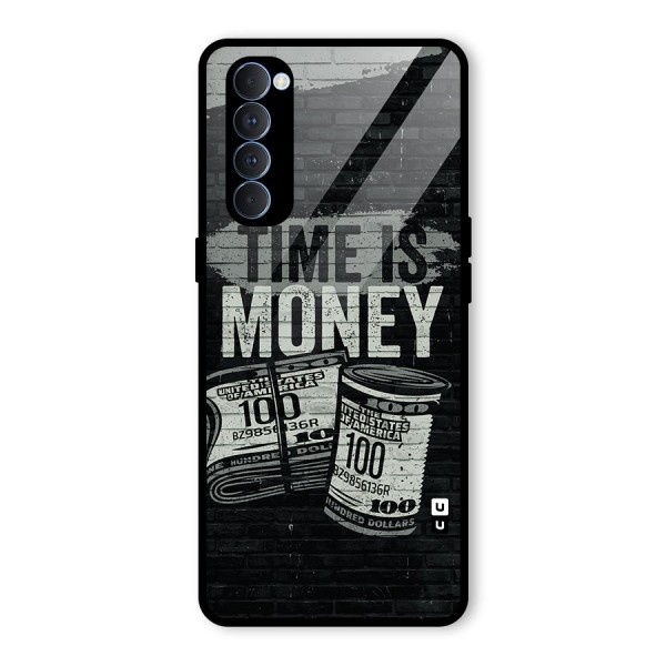 Time Is Money Glass Back Case for Oppo Reno4 Pro