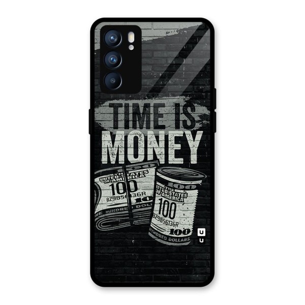 Time Is Money Glass Back Case for Oppo Reno6 5G