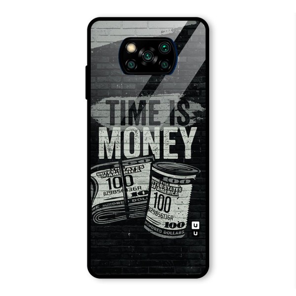 Time Is Money Glass Back Case for Poco X3 Pro