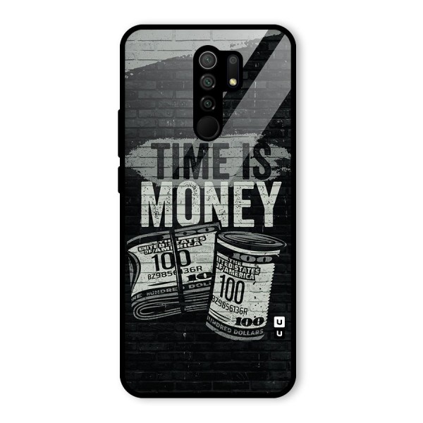 Time Is Money Glass Back Case for Redmi 9 Prime