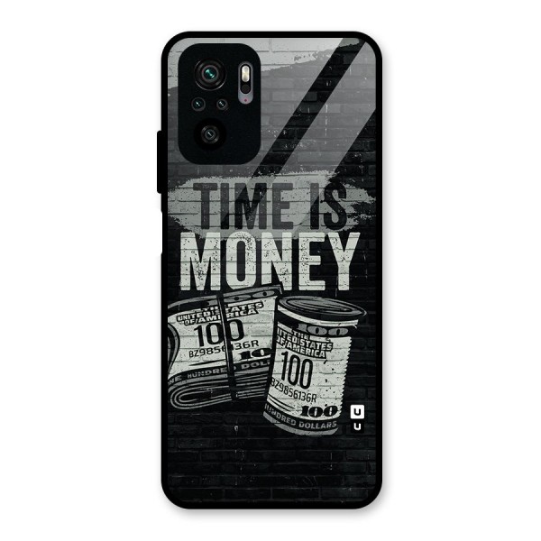 Time Is Money Glass Back Case for Redmi Note 10