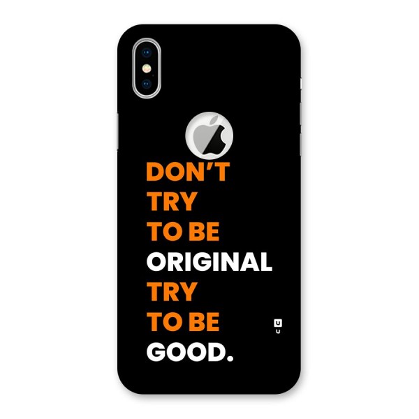 To Be Good Back Case for iPhone XS Logo Cut