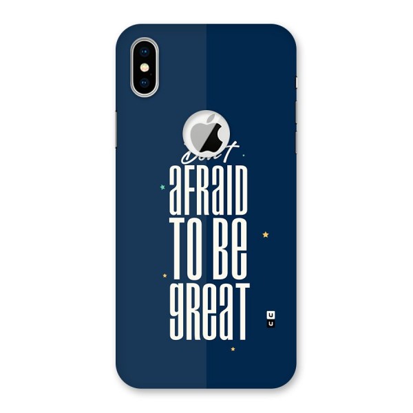 To Be Great Back Case for iPhone XS Logo Cut