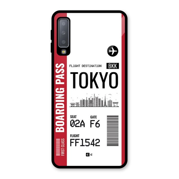 Tokyo Boarding Pass Glass Back Case for Galaxy A7 (2018)