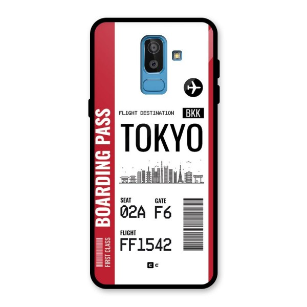 Tokyo Boarding Pass Glass Back Case for Galaxy J8