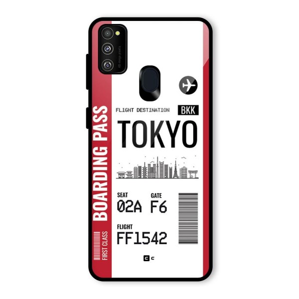 Tokyo Boarding Pass Glass Back Case for Galaxy M21