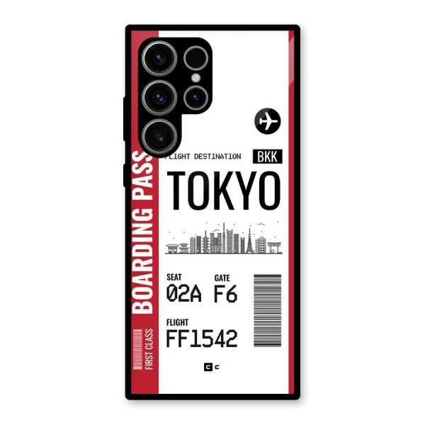 Tokyo Boarding Pass Glass Back Case for Galaxy S23 Ultra