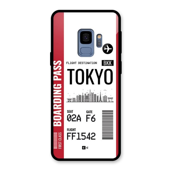 Tokyo Boarding Pass Glass Back Case for Galaxy S9