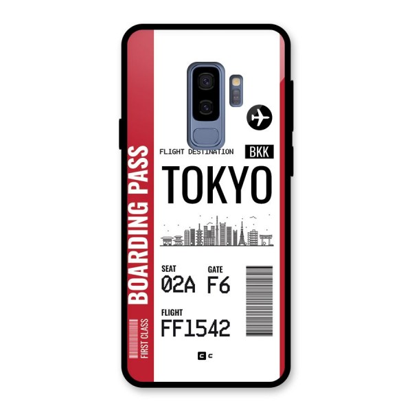 Tokyo Boarding Pass Glass Back Case for Galaxy S9 Plus