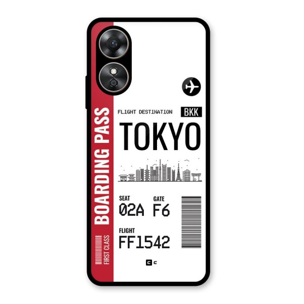 Tokyo Boarding Pass Glass Back Case for Oppo A17