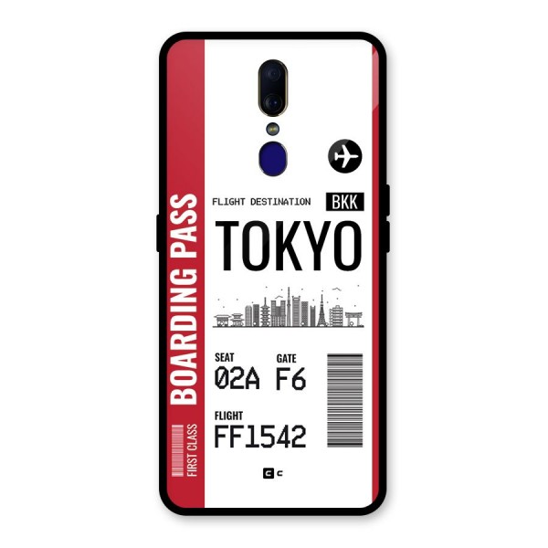 Tokyo Boarding Pass Glass Back Case for Oppo F11