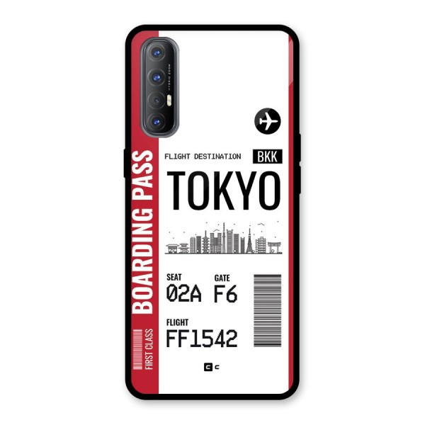 Tokyo Boarding Pass Glass Back Case for Oppo Reno3 Pro