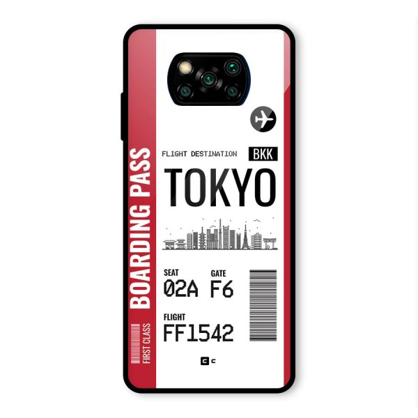 Tokyo Boarding Pass Glass Back Case for Poco X3 Pro