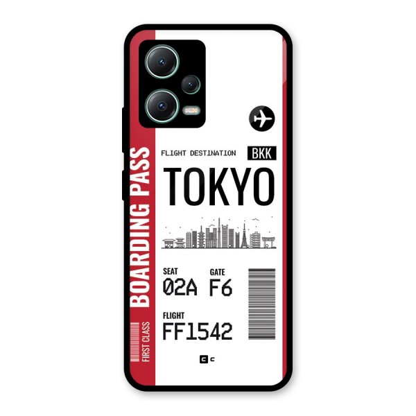 Tokyo Boarding Pass Glass Back Case for Poco X5