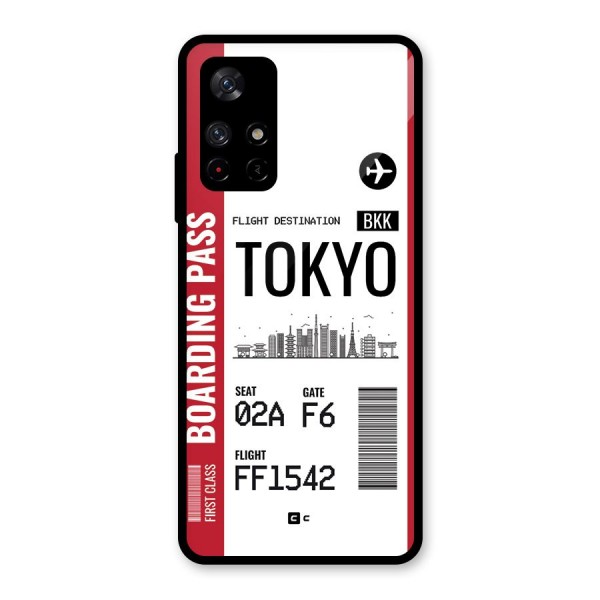 Tokyo Boarding Pass Glass Back Case for Redmi Note 11T 5G