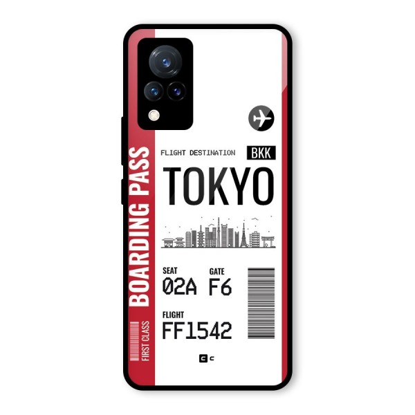 Tokyo Boarding Pass Glass Back Case for Vivo V21 5G