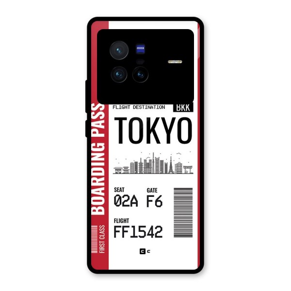 Tokyo Boarding Pass Glass Back Case for Vivo X80