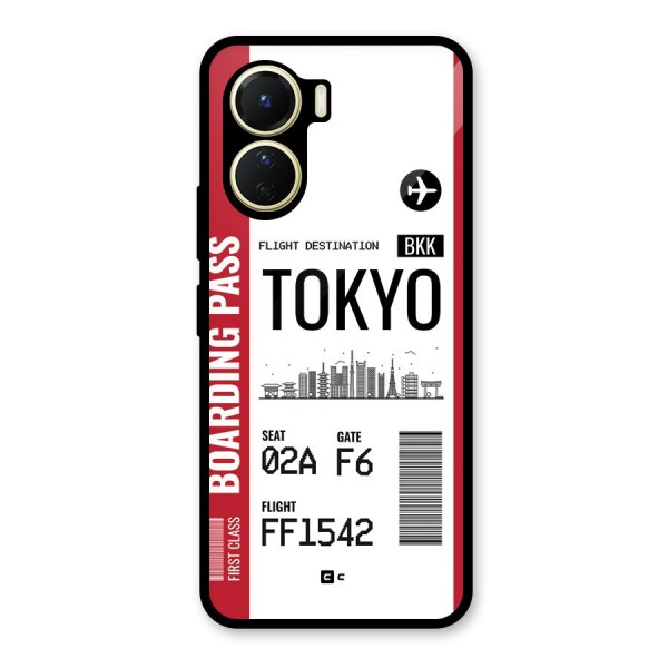 Tokyo Boarding Pass Glass Back Case for Vivo Y16