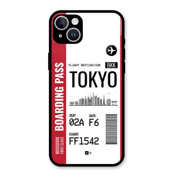 Tokyo Boarding Pass Glass Back Case for iPhone 14 Plus