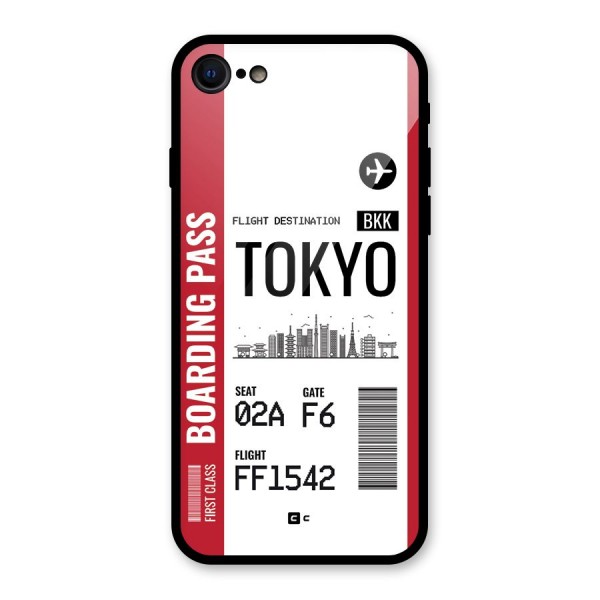 Tokyo Boarding Pass Glass Back Case for iPhone SE 2020