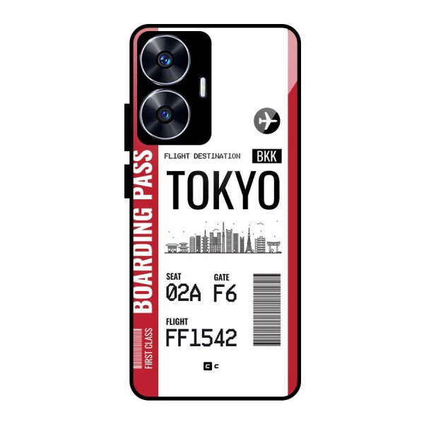 Tokyo Boarding Pass Glass Back Case for realme C55