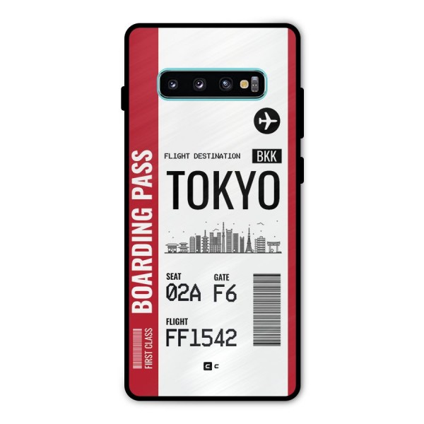 Tokyo Boarding Pass Metal Back Case for Galaxy S10 Plus