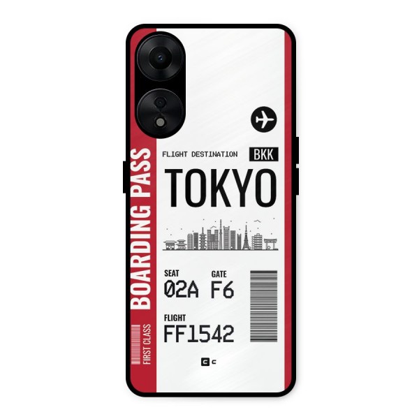 Tokyo Boarding Pass Metal Back Case for Oppo A78 5G