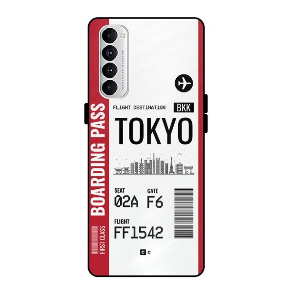 Tokyo Boarding Pass Metal Back Case for Oppo Reno4 Pro