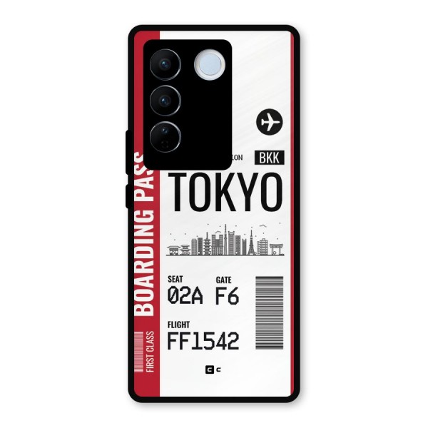 Tokyo Boarding Pass Metal Back Case for Vivo V27