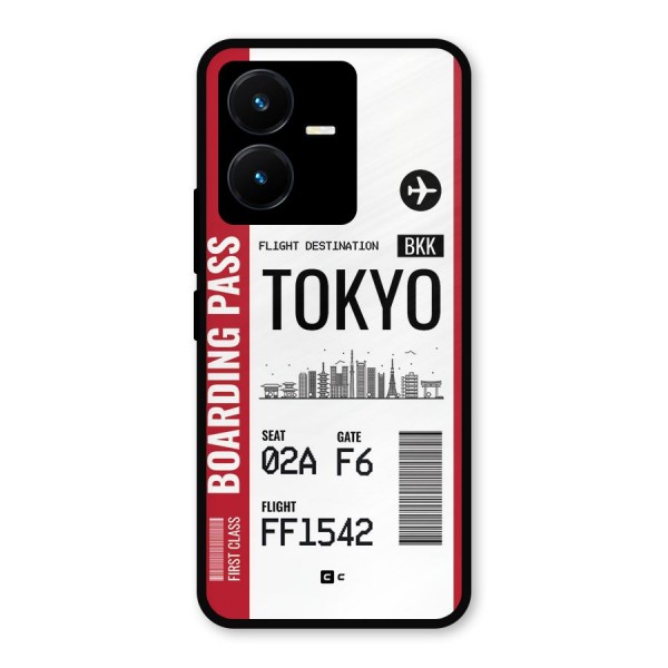 Tokyo Boarding Pass Metal Back Case for Vivo Y22s