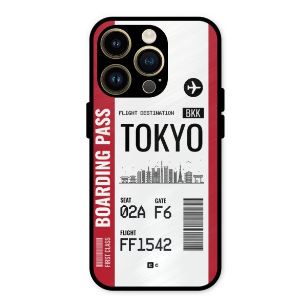 Tokyo Boarding Pass Metal Back Case for iPhone 14 Pro