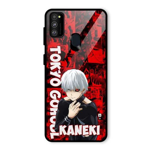 Tokyo Ghuoul Kaneki Glass Back Case for Galaxy M21