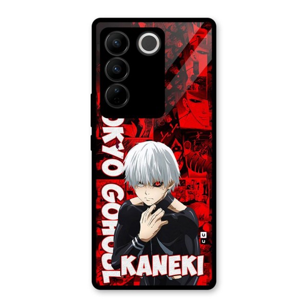 Tokyo Ghuoul Kaneki Glass Back Case for Vivo V27 Pro