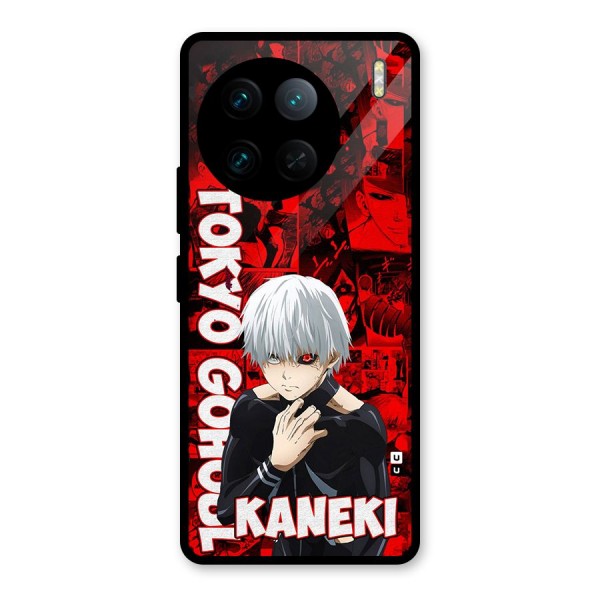 Tokyo Ghuoul Kaneki Glass Back Case for Vivo X90 Pro