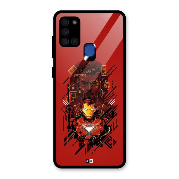 Tony Stark Glass Back Case for Galaxy A21s