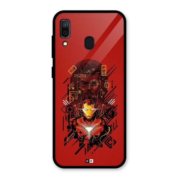 Tony Stark Glass Back Case for Galaxy A30