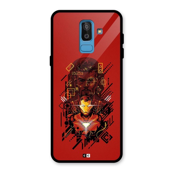 Tony Stark Glass Back Case for Galaxy J8