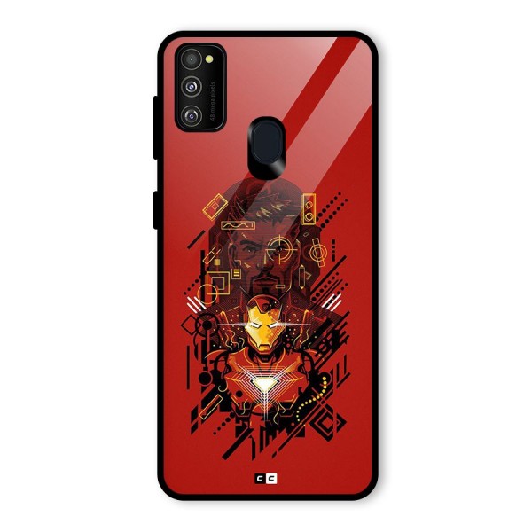 Tony Stark Glass Back Case for Galaxy M21