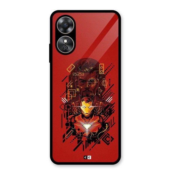 Tony Stark Glass Back Case for Oppo A17