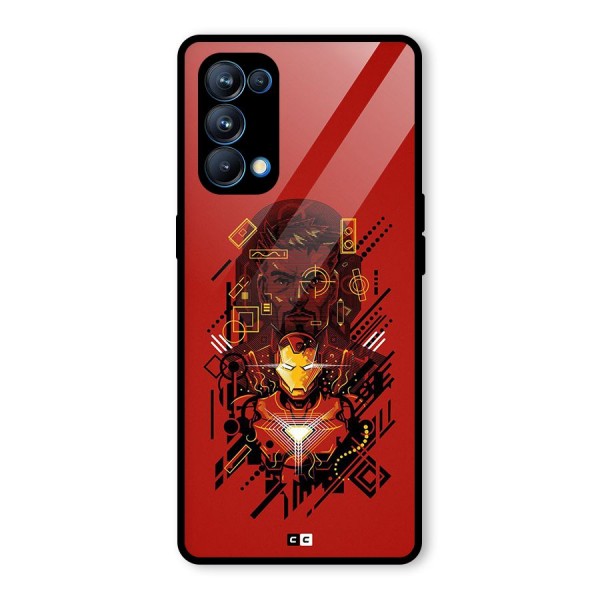 Tony Stark Glass Back Case for Oppo Reno5 Pro 5G