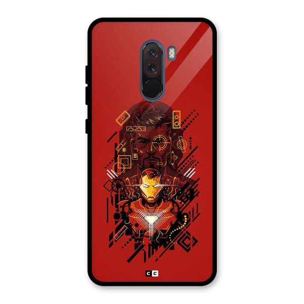 Tony Stark Glass Back Case for Poco F1