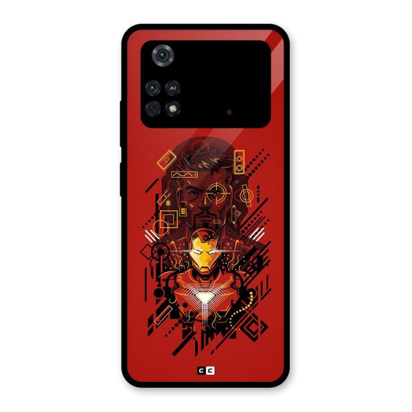 Tony Stark Glass Back Case for Poco M4 Pro 4G