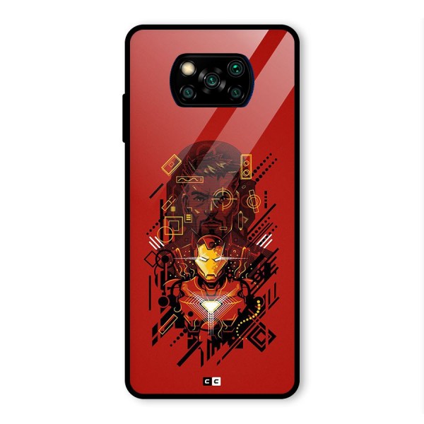 Tony Stark Glass Back Case for Poco X3 Pro