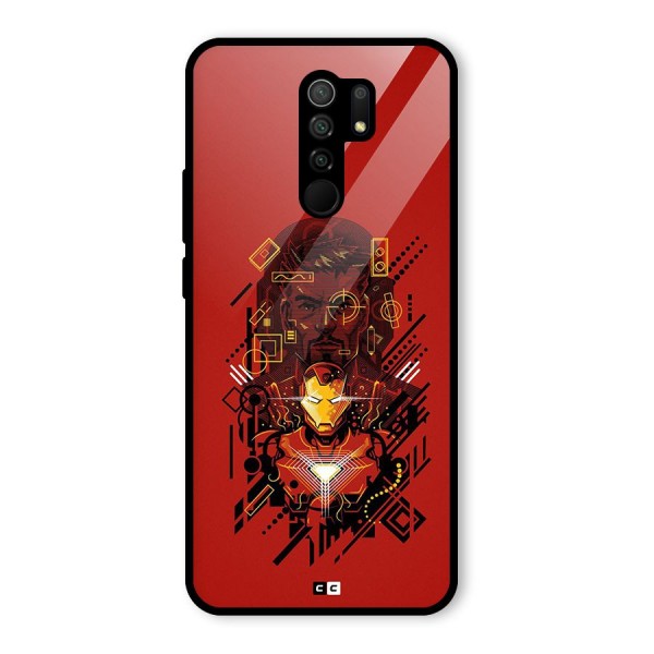 Tony Stark Glass Back Case for Redmi 9 Prime