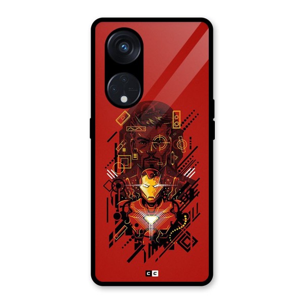 Tony Stark Glass Back Case for Reno8 T 5G