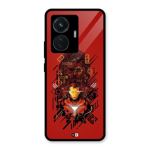 Tony Stark Glass Back Case for Vivo T1 44W