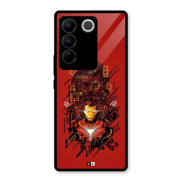 Tony Stark Glass Back Case for Vivo V27 Pro