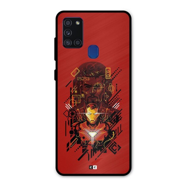 Tony Stark Metal Back Case for Galaxy A21s